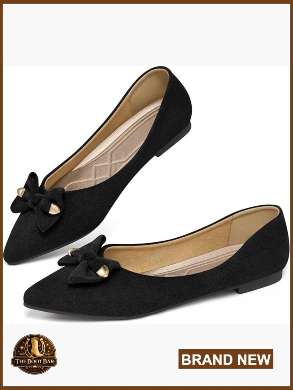 Comfortable Suede Pointed Toe Ballet Flats Slip-On Dress Shoes for Work